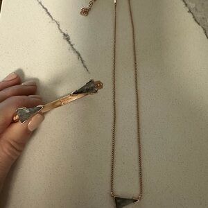 Kendra Scott Rose Gold and Gray Necklace and Bracelet Set